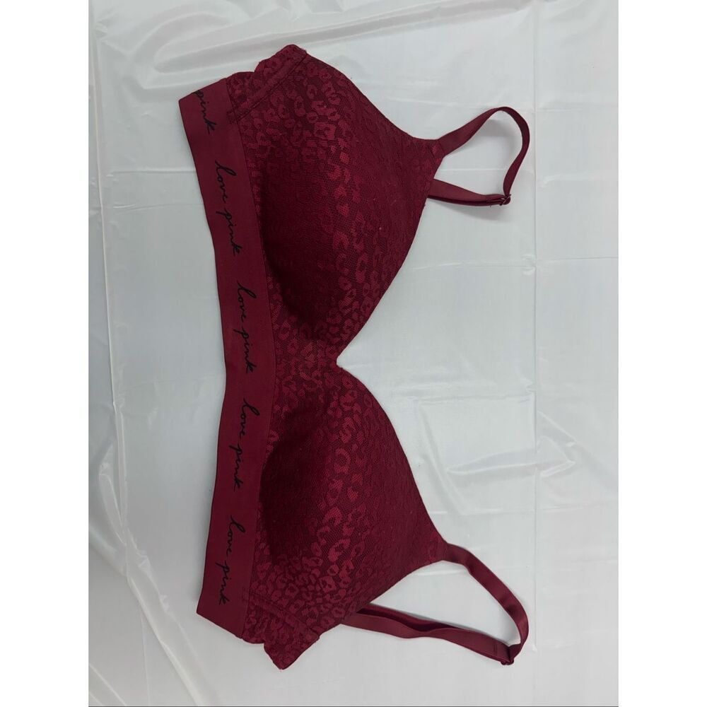PINK Victoria’s Secret Burgundy Wear Everywhere Wireless Lightly Lined Bra- 36D
